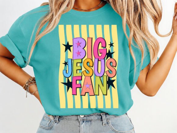 Big Jesus Fan Christian T-Shirt: Graphics & Designs