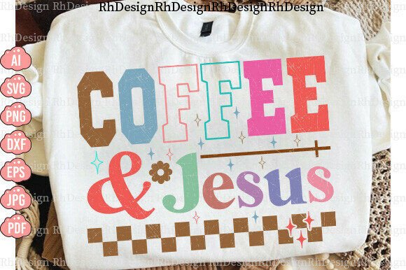 Coquette Coffee Jesus Png: Retro T-Shirt Designs & Graphics