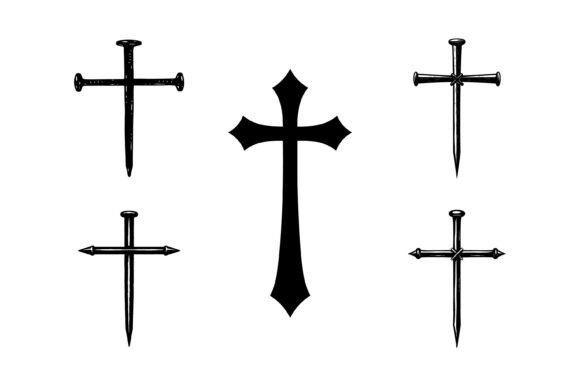 Crucifix Nail Cross Christian Graphics for T-Shirt Designs