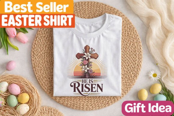 He is Risen Cross Flower: Christian Easter Graphics Review