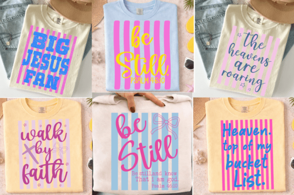 Retro Striped Christian SVG PNG Bundle Graphics