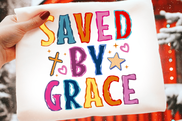 Saved by Grace Svg: Retro Christian Graphics for T-Shirt Designs